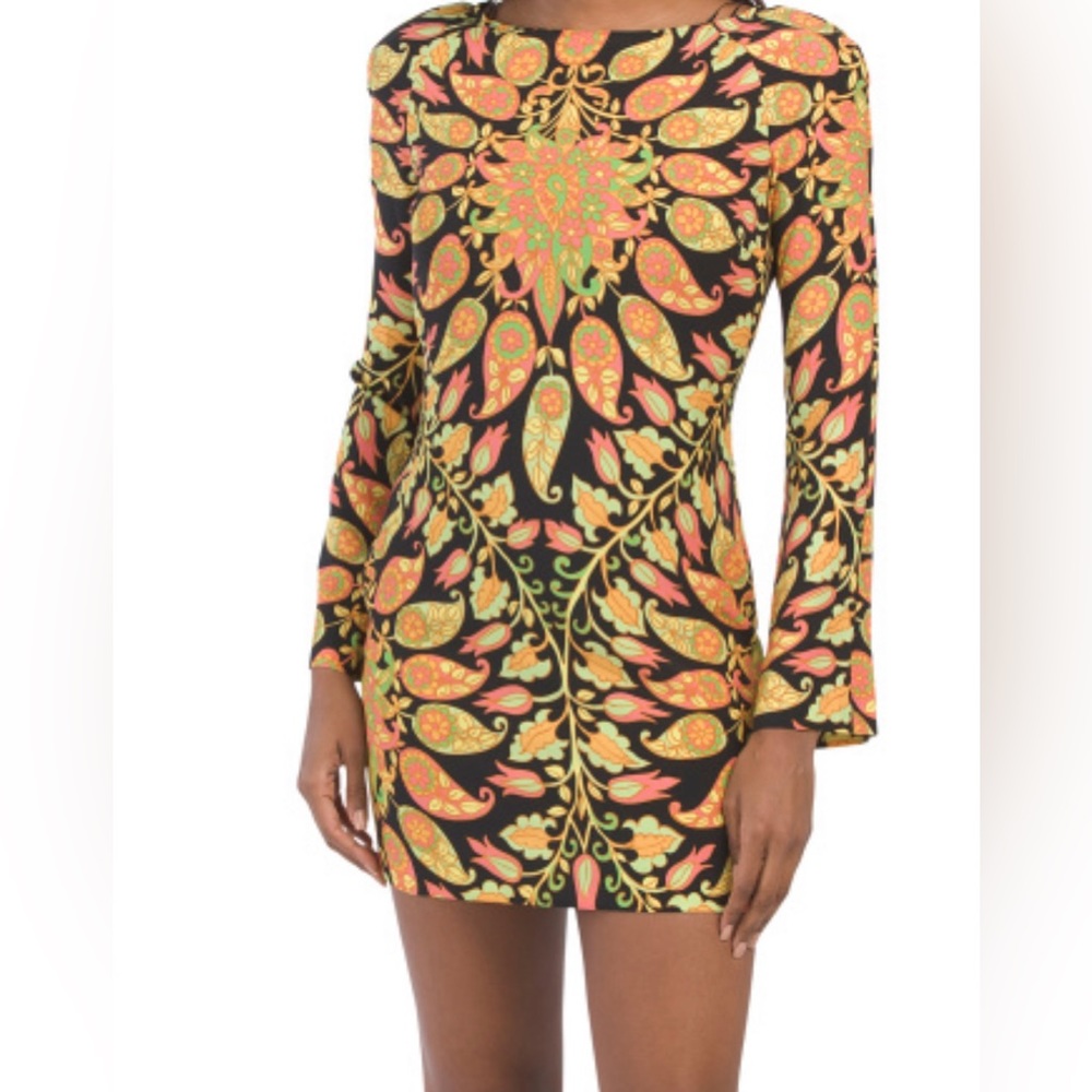 NWT ZARA Xs multicolored dress. With shoulder pads